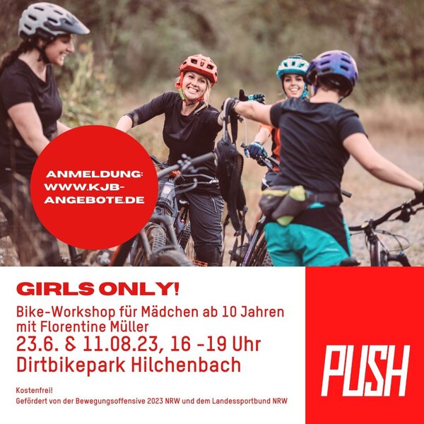 "Girls only" im Dirtbikepark: Der Bike-Workshop für Mädchen findet am 23. Juni und 11. August statt.