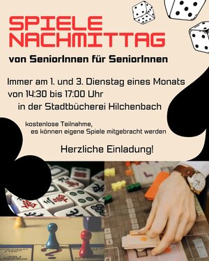 Bild vergr&ouml;&szlig;ern: Plakat Spielenachmittage in der Stadtbücherei