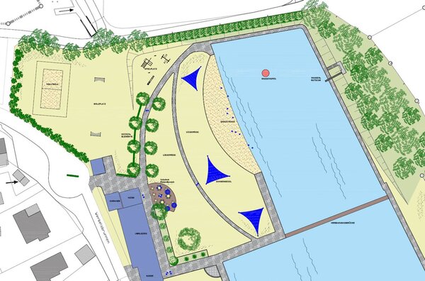 Projektskizze zur Neugestaltung im Freibad Müsen