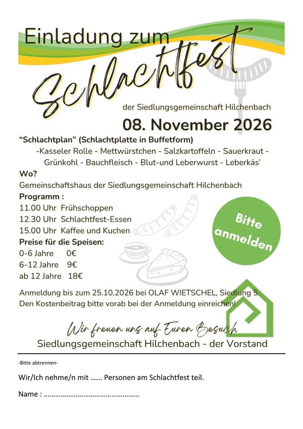 Bild vergr&ouml;&szlig;ern: Flyer Schlachtfest der Siedlungsgemeinschaft