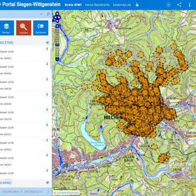 Screenshot GeoPortal Starkregen Hilchenbach